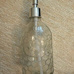 Clear Glass Soap Dispenser with Silver Pump